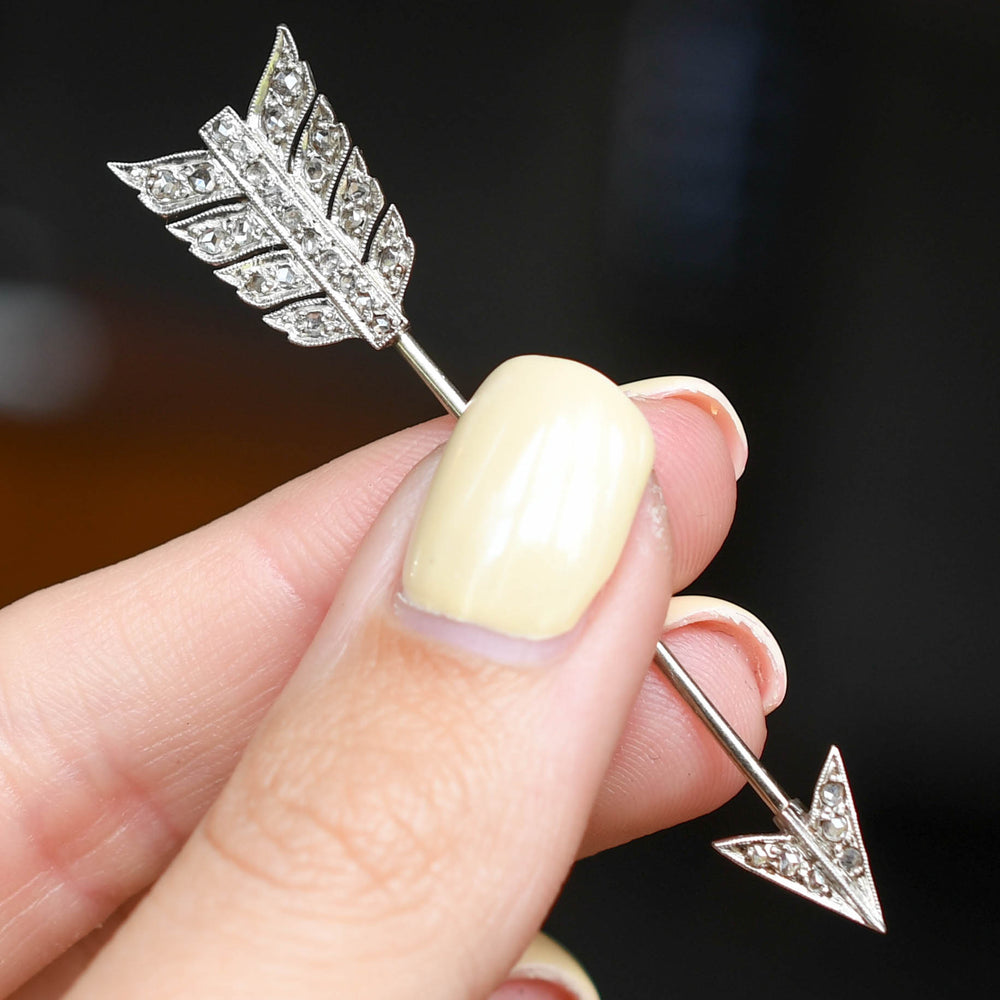 Edwardian Diamond Arrow Jabot Pin