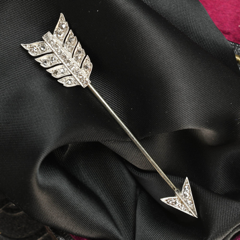 Edwardian Diamond Arrow Jabot Pin