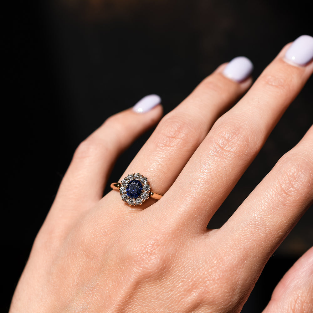 Victorian Sapphire & Diamond Cluster Ring