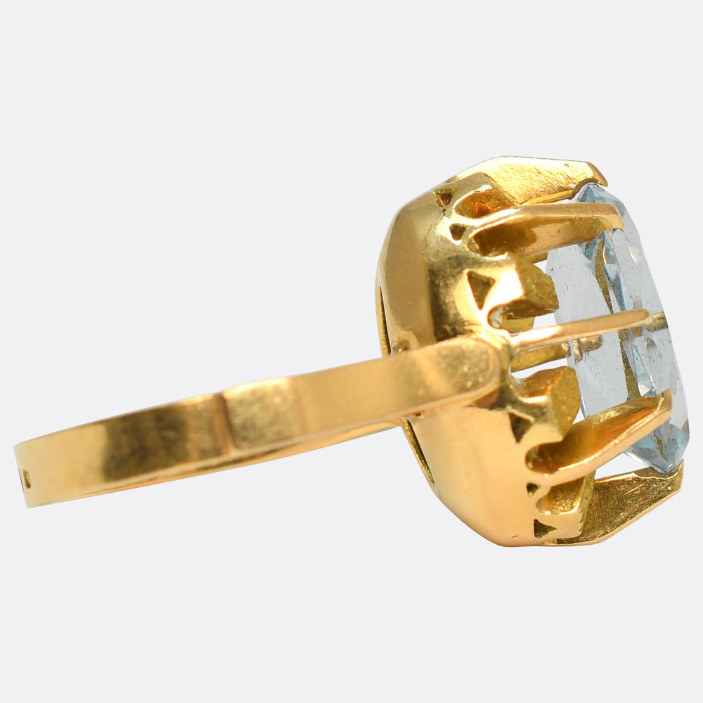Vintage 2.45ct Aquamarine Statement Ring