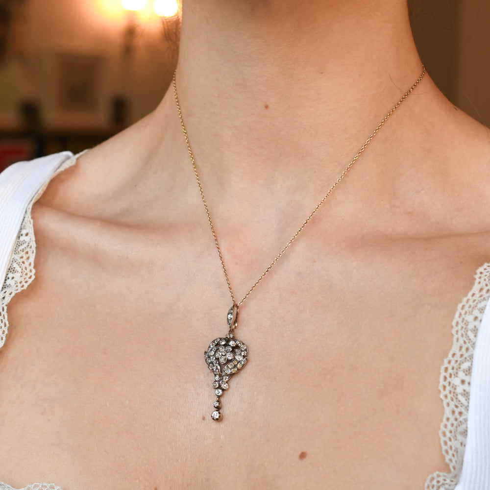 Victorian Floral Diamond Pendant