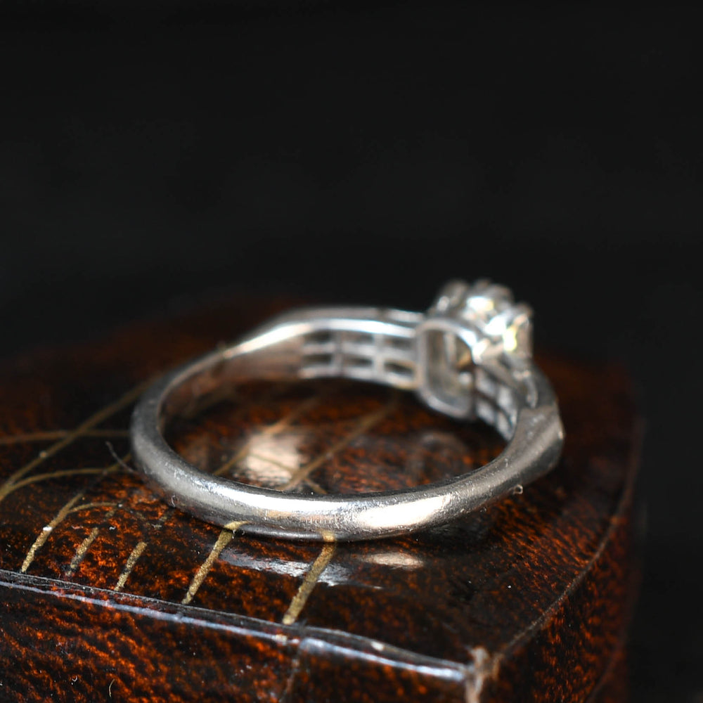 Antique 0.85ct Asscher Cut Diamond Engagement Ring