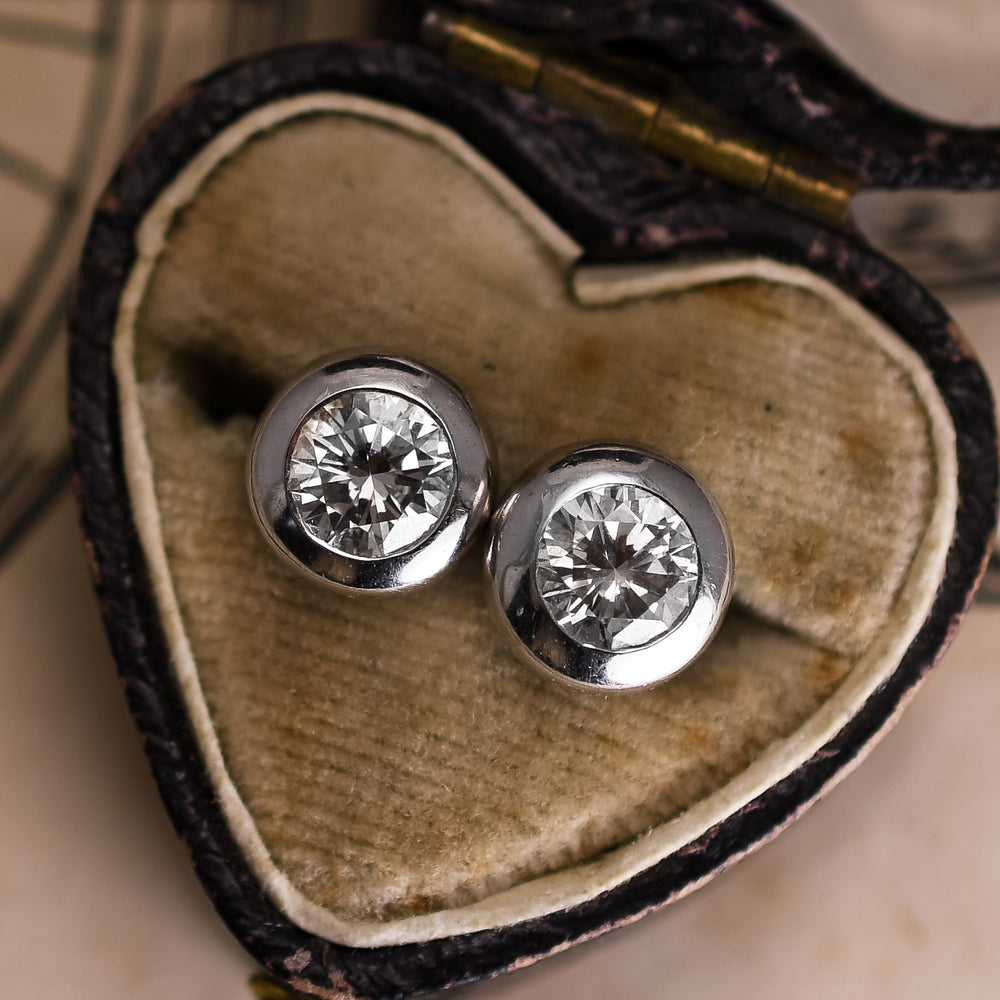 Art Deco Diamond Stud Earrings