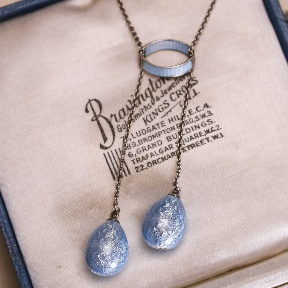 Edwardian Enamel Egg Negligee Necklace