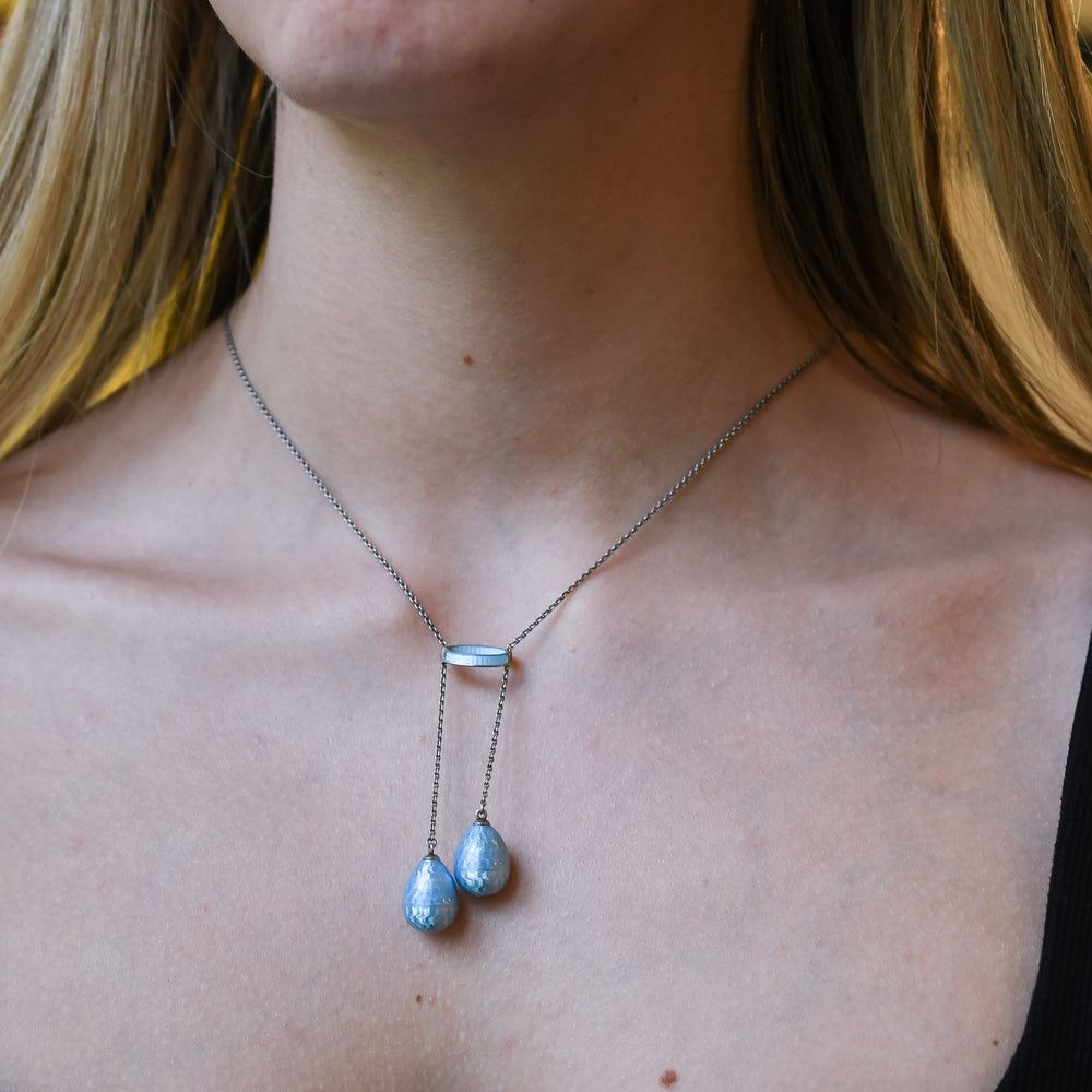 Edwardian Enamel Egg Negligee Necklace