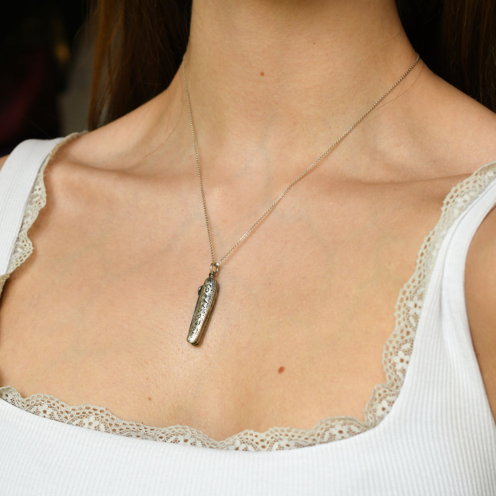 Victorian Silver Chased Pen Knife Pendant