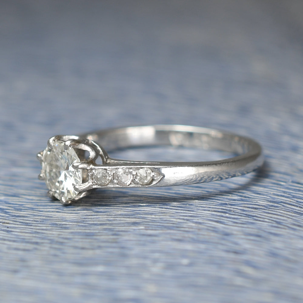 Art Deco Diamond Solitaire Engagement Ring