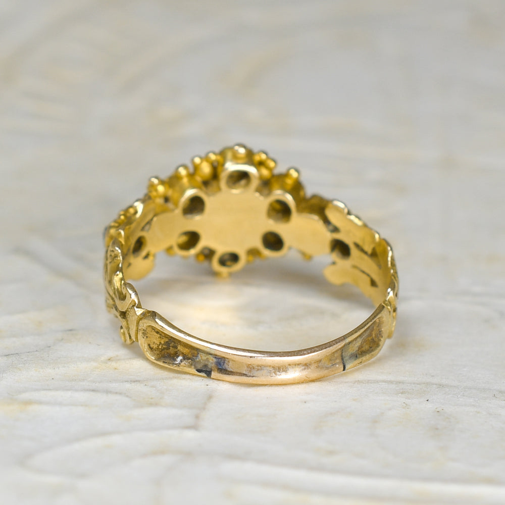 Georgian Regency Tourmaline, Emerald & Diamond Cluster Ring