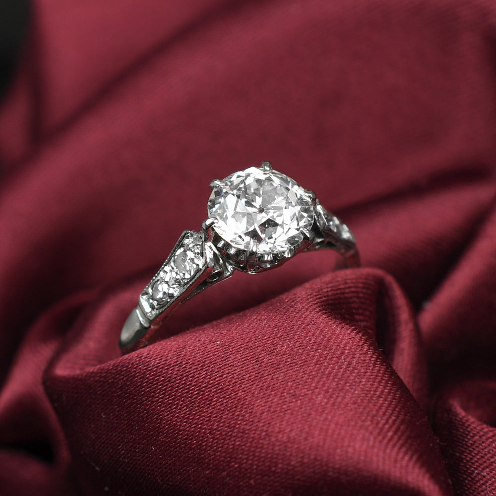 1.28ct Old Cut Diamond Solitaire Engagement Ring