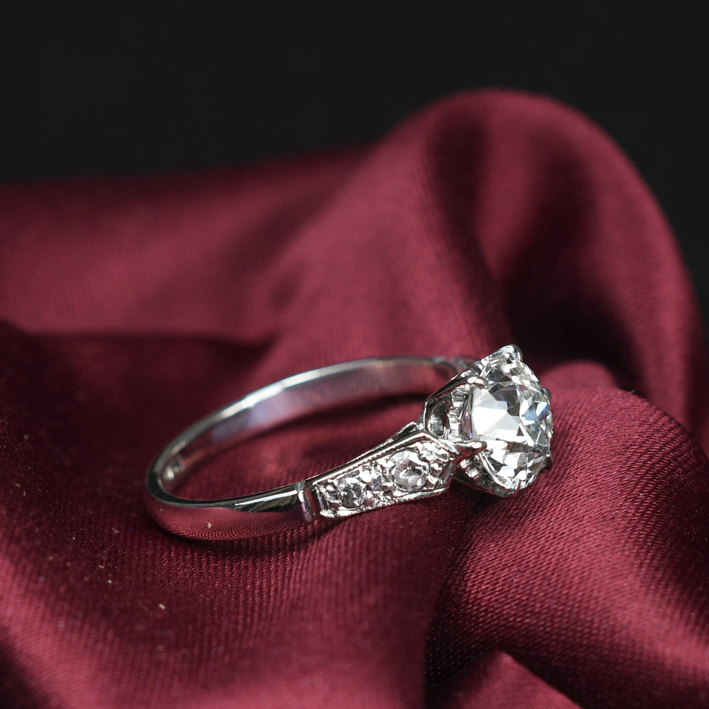 1.28ct Old Cut Diamond Solitaire Engagement Ring