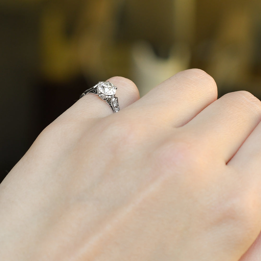 1.28ct Old Cut Diamond Solitaire Engagement Ring