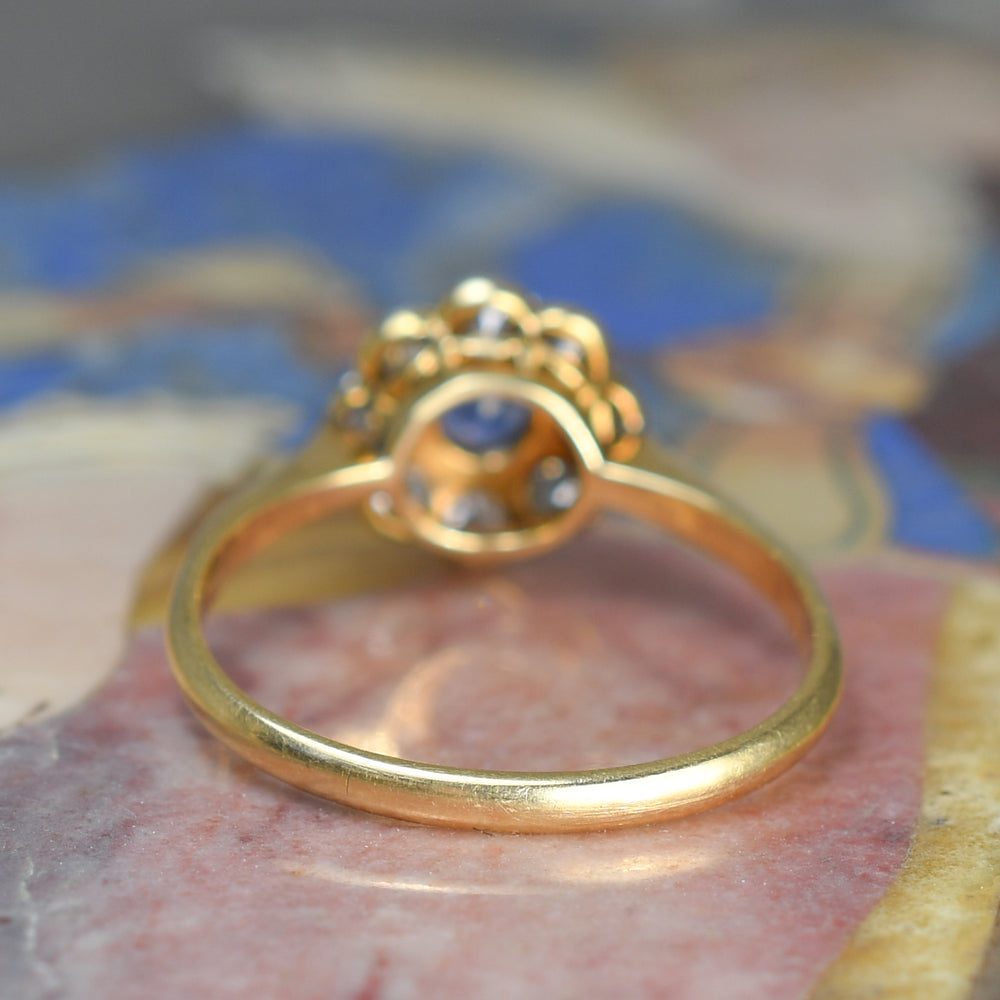 Edwardian Sapphire & Diamond Daisy Ring
