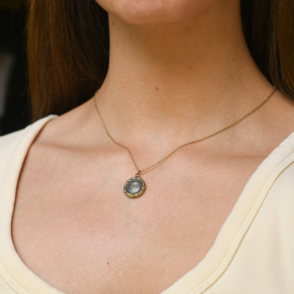 Georgian Enamel Memento Mori Skull Locket Charm
