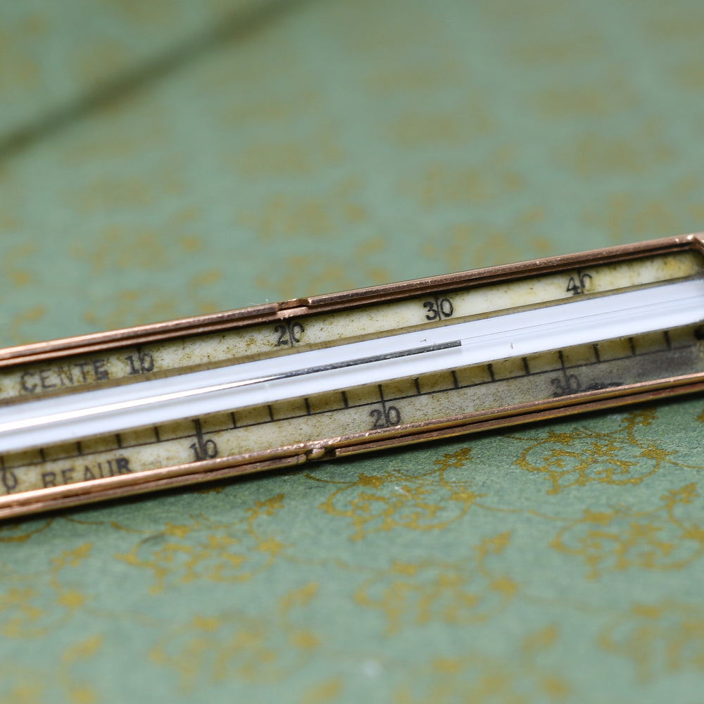 Victorian Rose Gold Swivel Thermometer Pendant