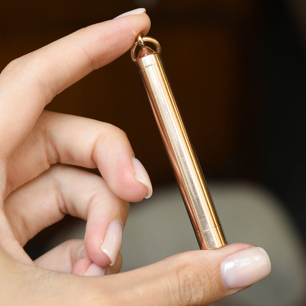 Victorian Rose Gold Swivel Thermometer Pendant