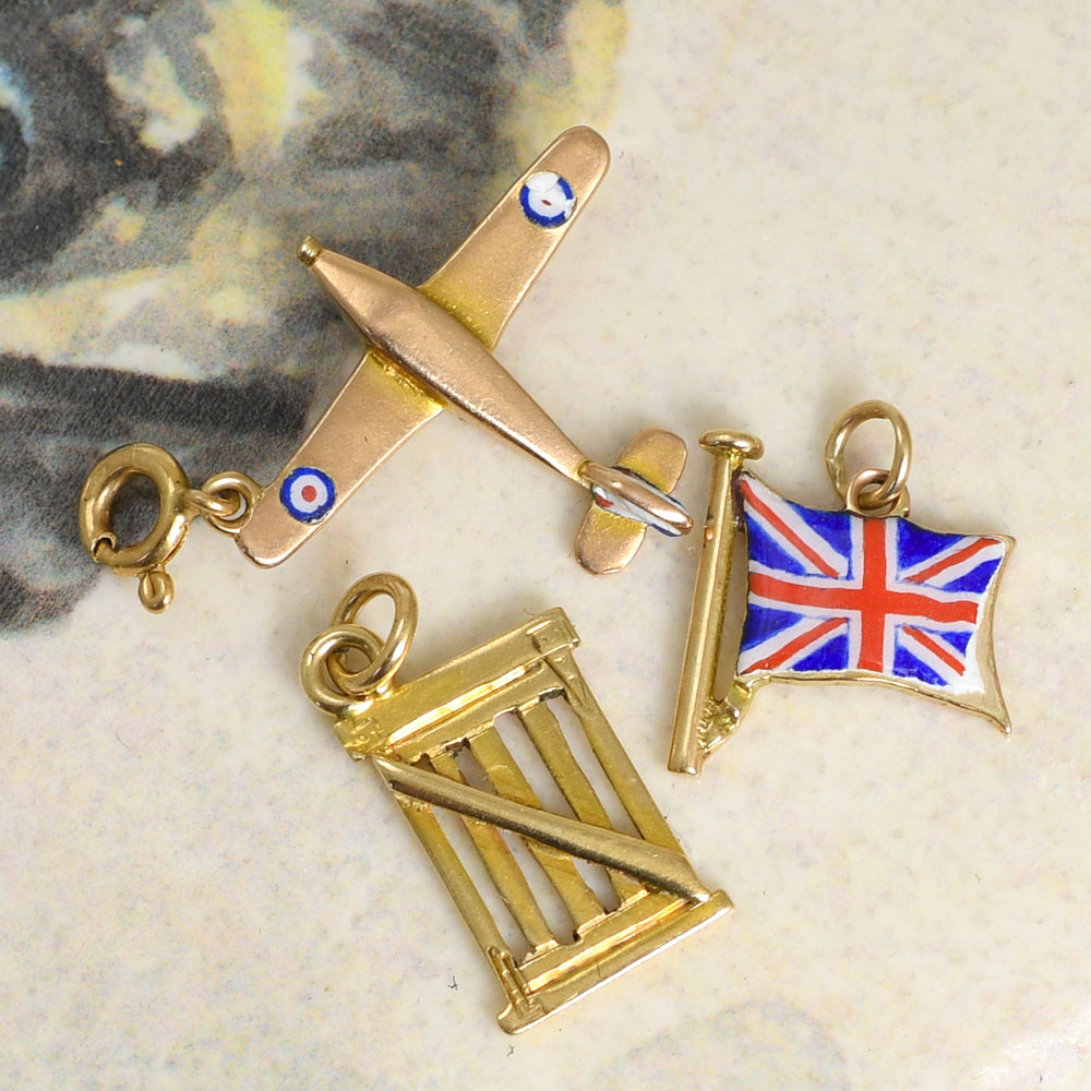 WW2 Enamel RAF Hurricane Plane Charm
