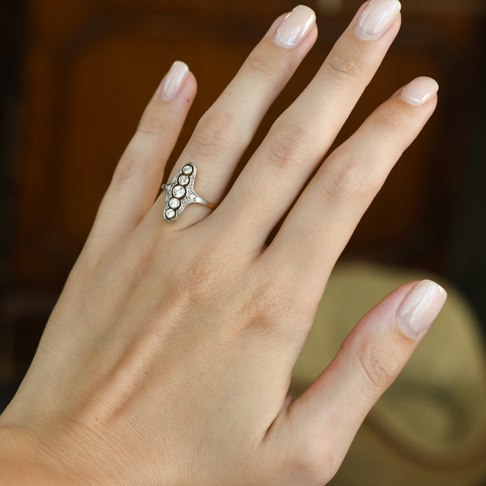 Edwardian Diamond Openwork Cluster Ring