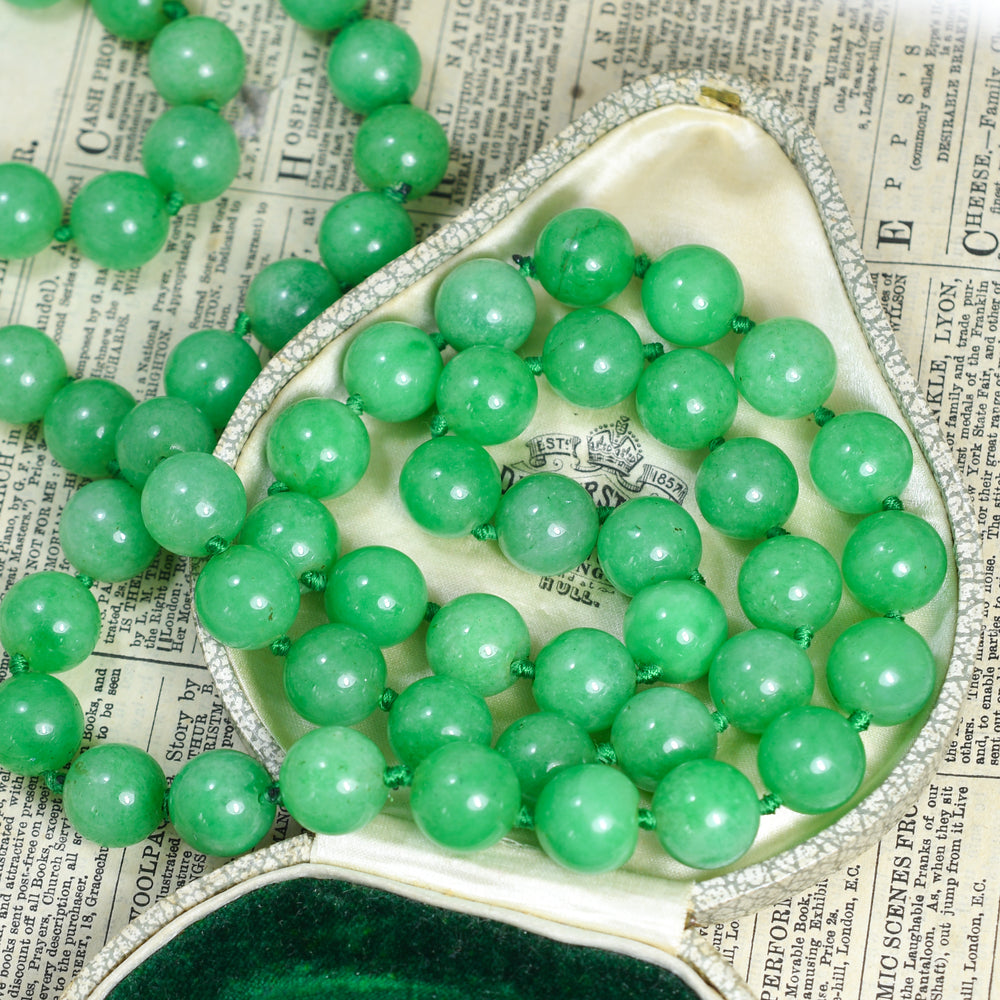 1920's Jade Bead Necklace