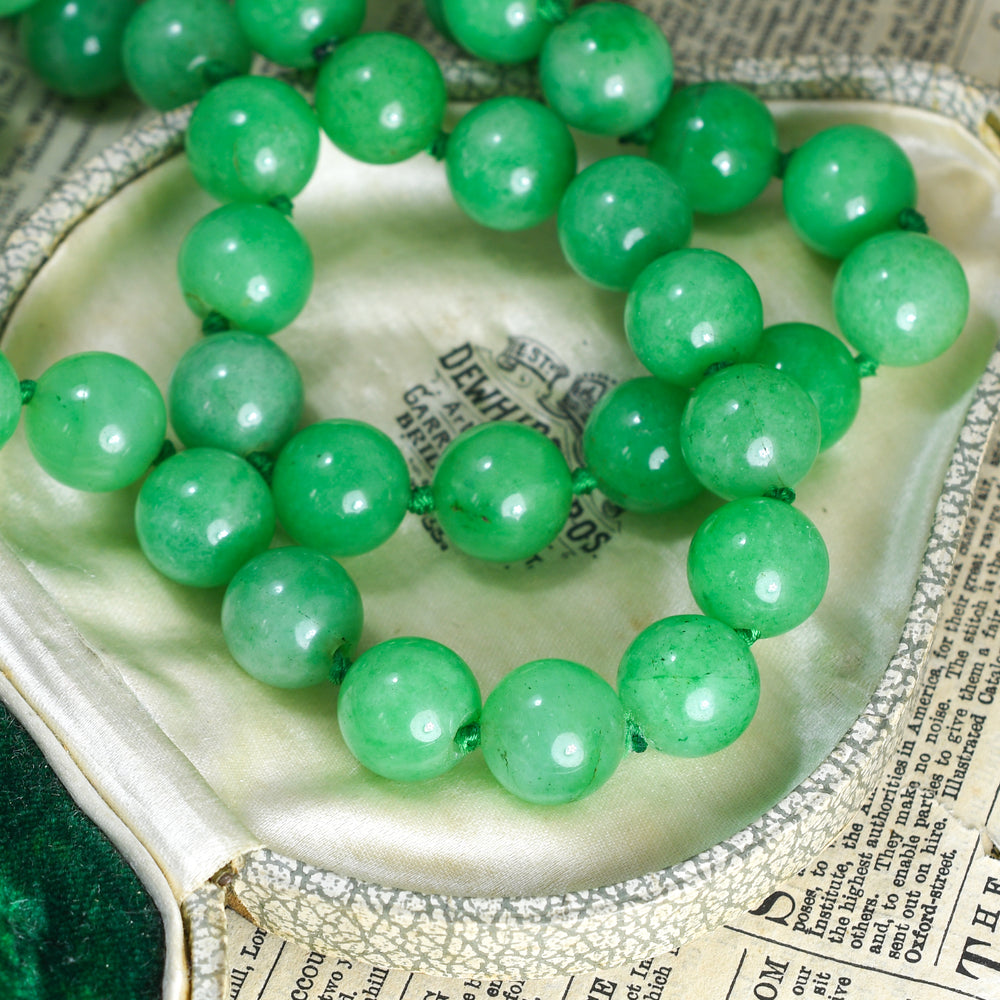 1920's Jade Bead Necklace