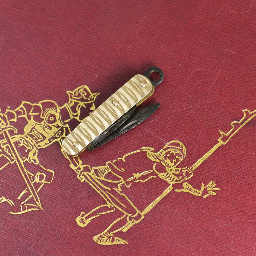 Vintage Miniature Gold Pocket Knife Charm