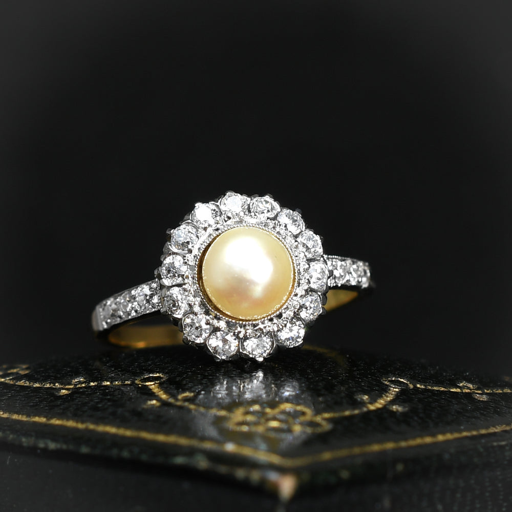 Antique Pearl & Diamond Cluster Ring