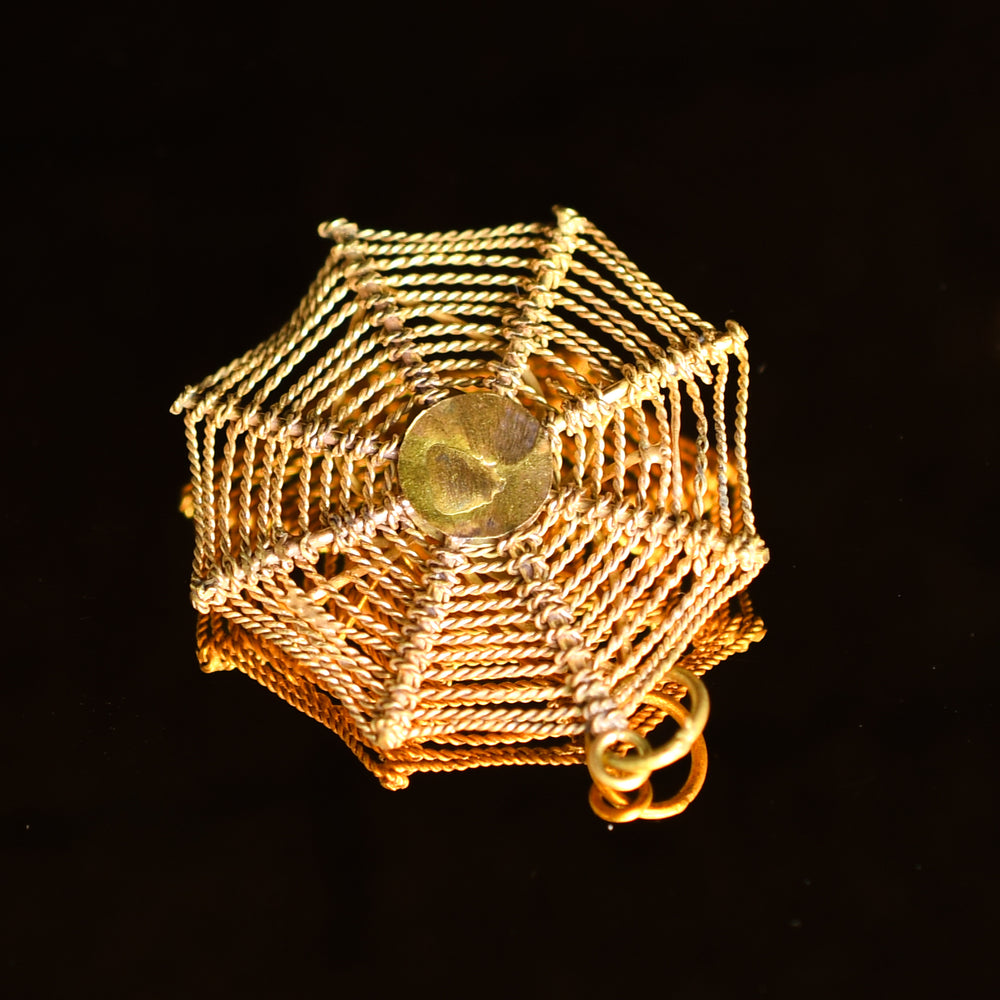 Antique 15k Gold Spider Web Pendant