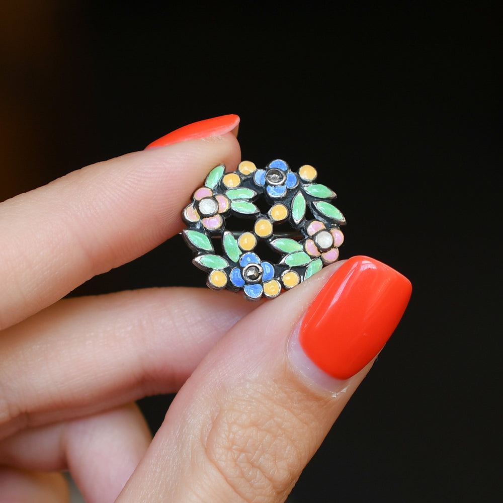 Arts & Crafts Enamel Pin by Bernard Instone