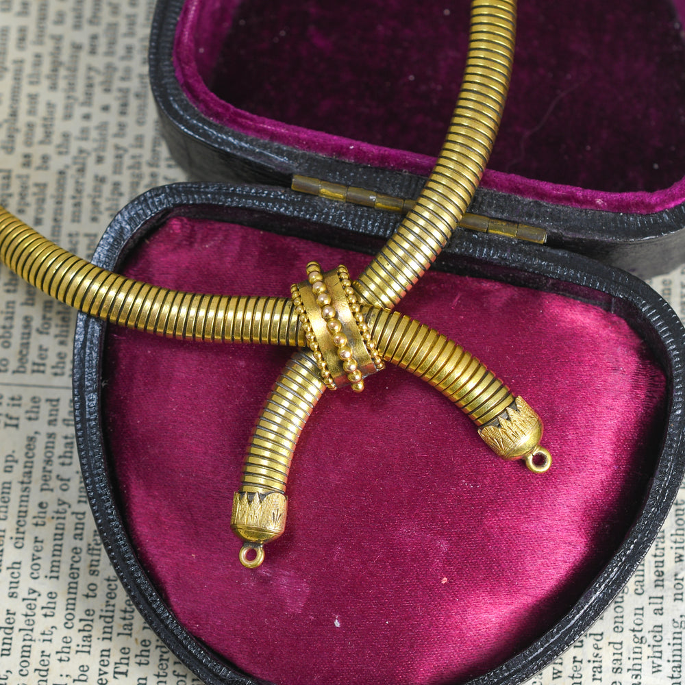 1930's 14k Gold Tubogas Necklace