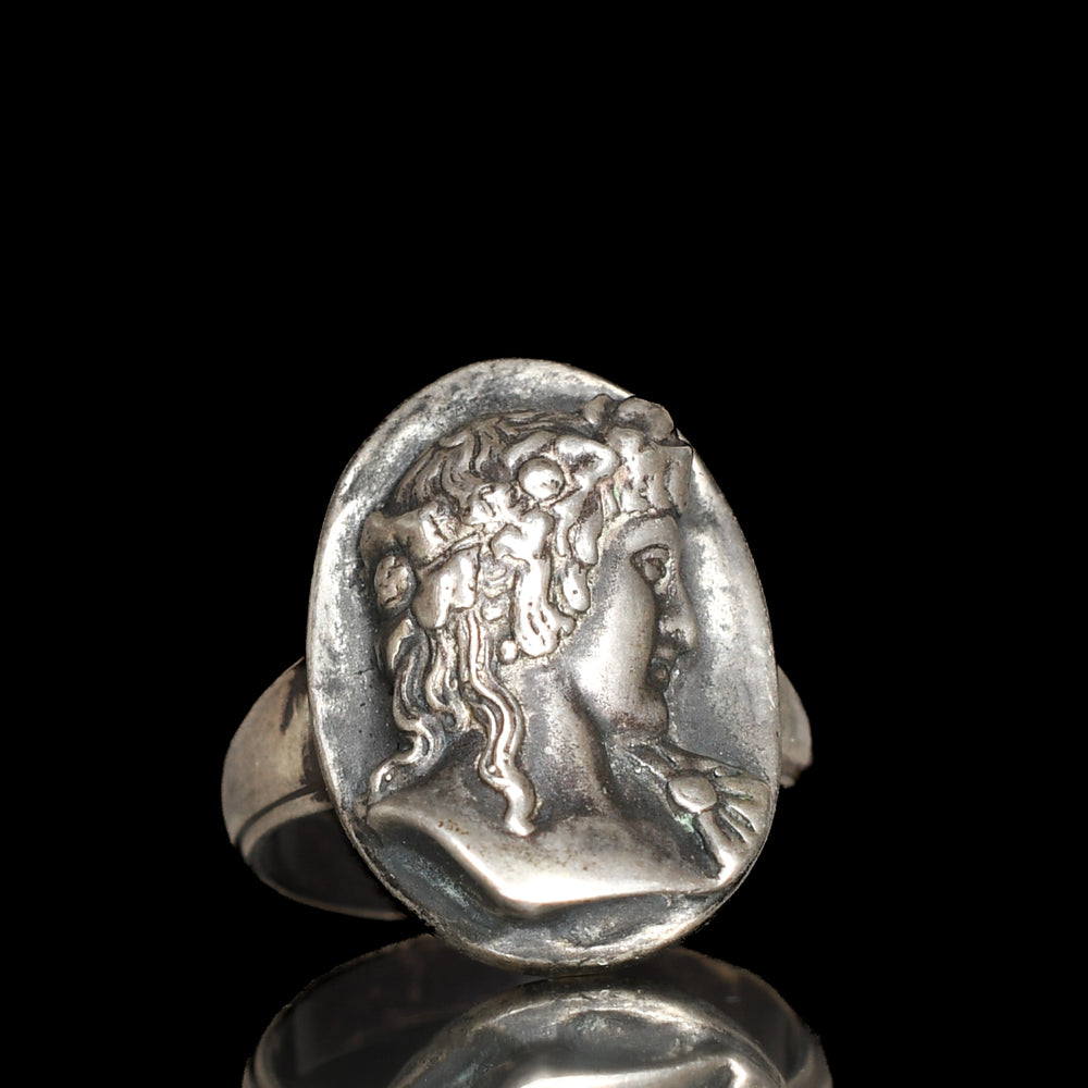 Vintage Antinous Silver Cameo Ring