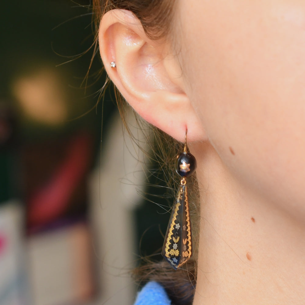 Victorian Shell Drop Earrings