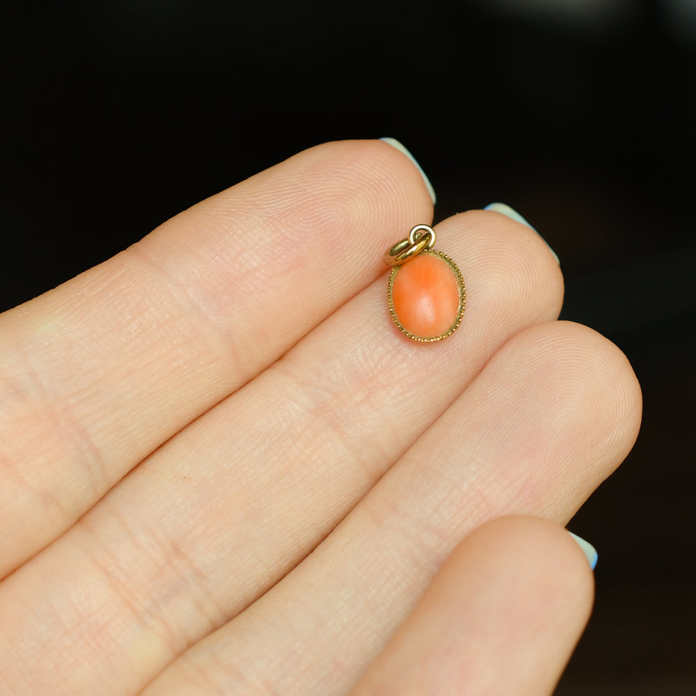 Late Victorian Oval Coral Charm