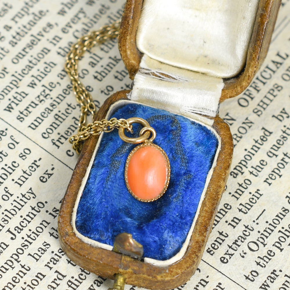 Late Victorian Oval Coral Charm