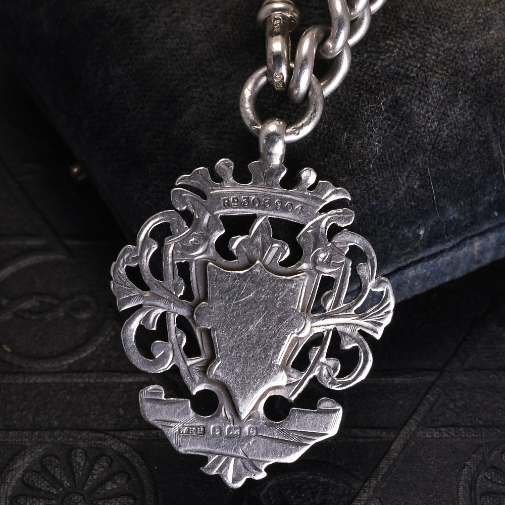 Victorian Albert Chain With T-Bar and Shield