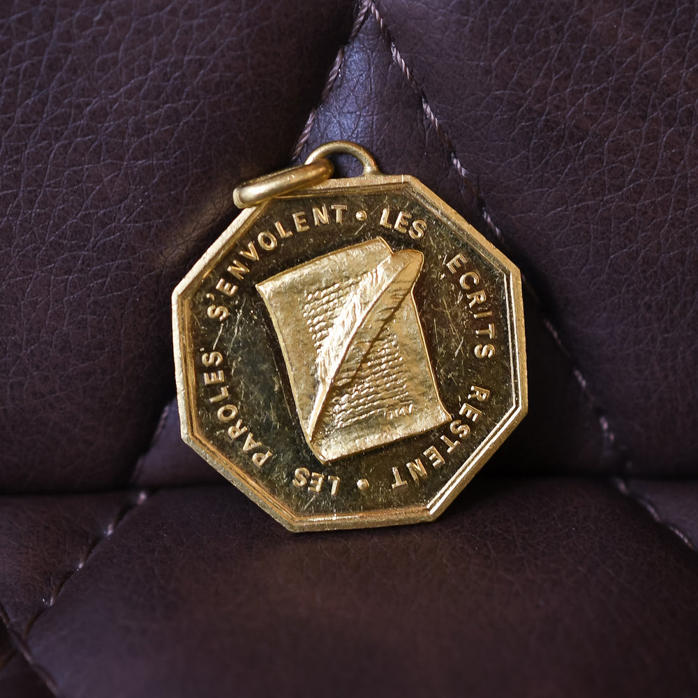 Vintage Words Disappear, Writings Remain Pendant