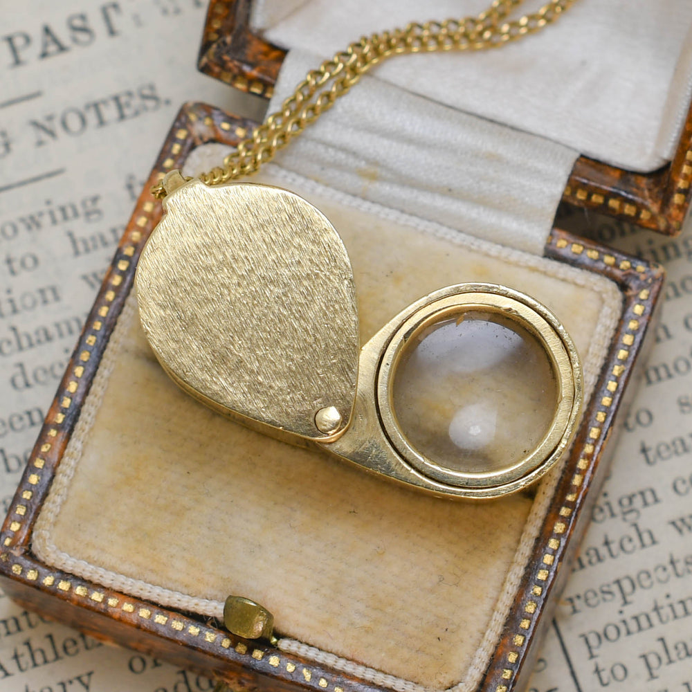 Vintage 14k Gold Jewellers Loupe & Chain