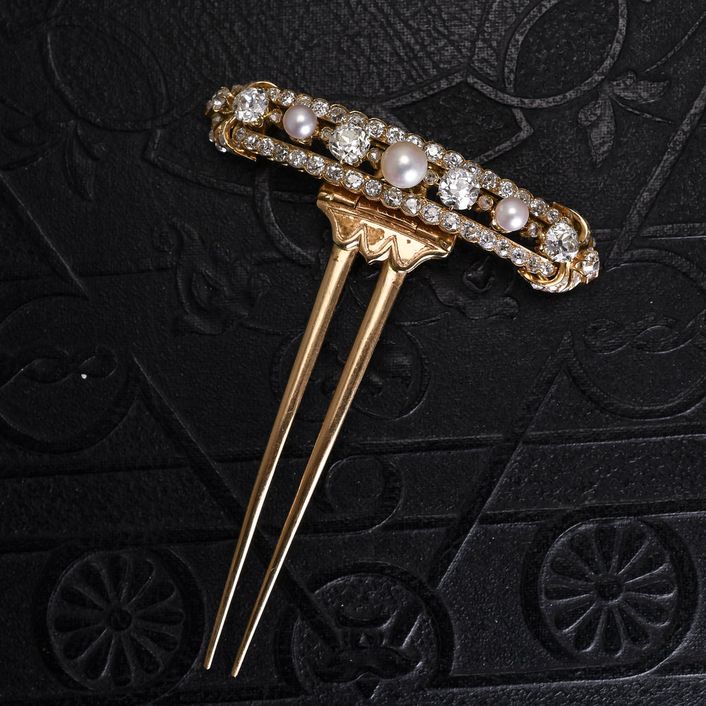 Victorian Pearl & Diamond Hair Pin layaway payment 3