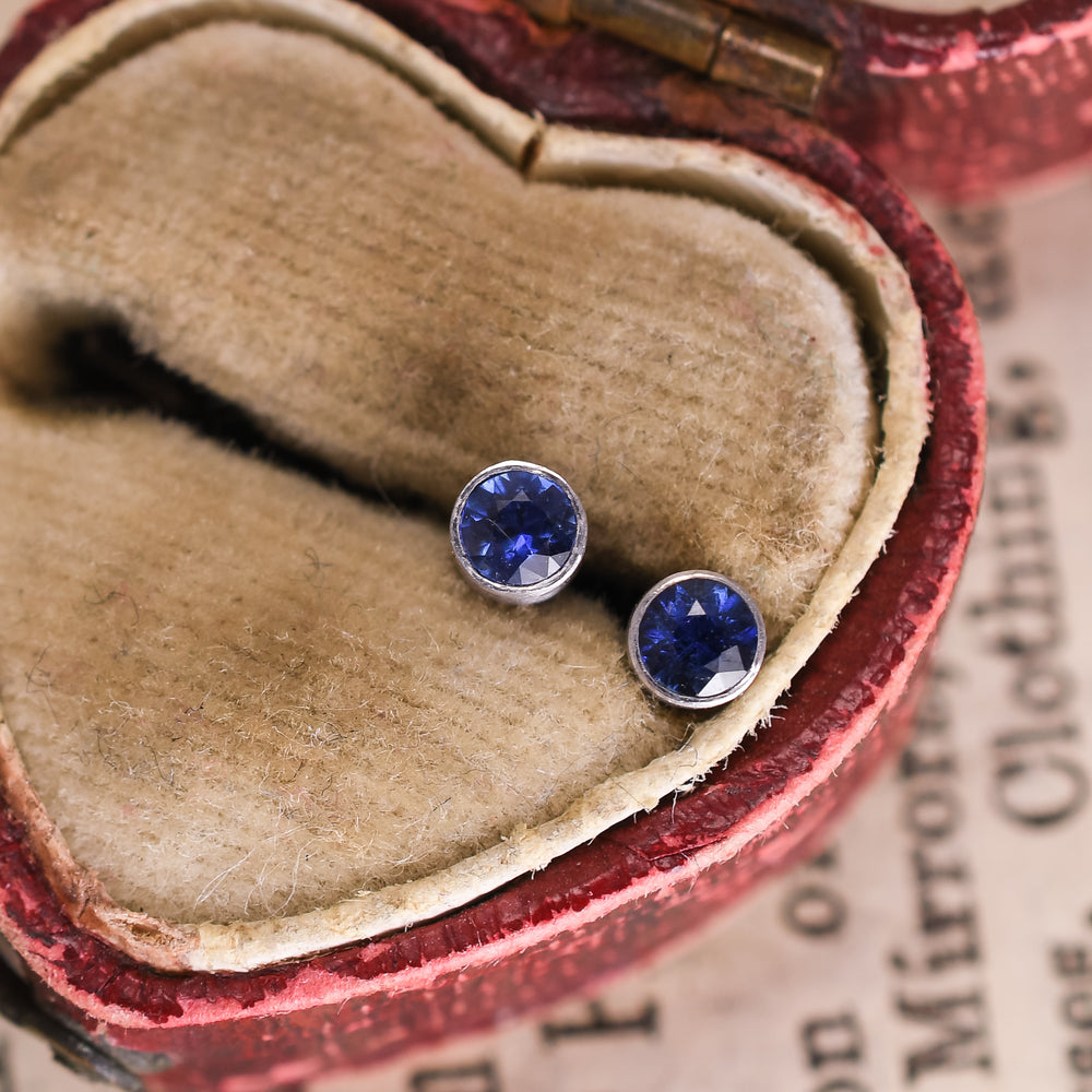 Modern Sapphire Stud Earrings