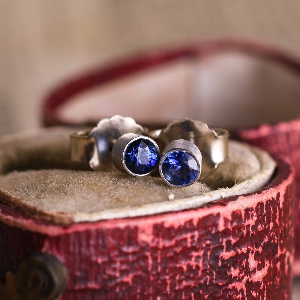 Modern Sapphire Stud Earrings