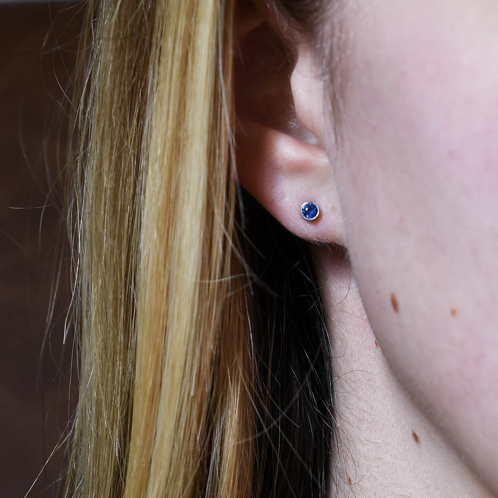 Modern Sapphire Stud Earrings