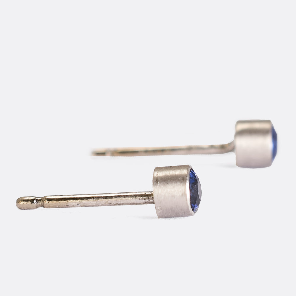 Modern Sapphire Stud Earrings