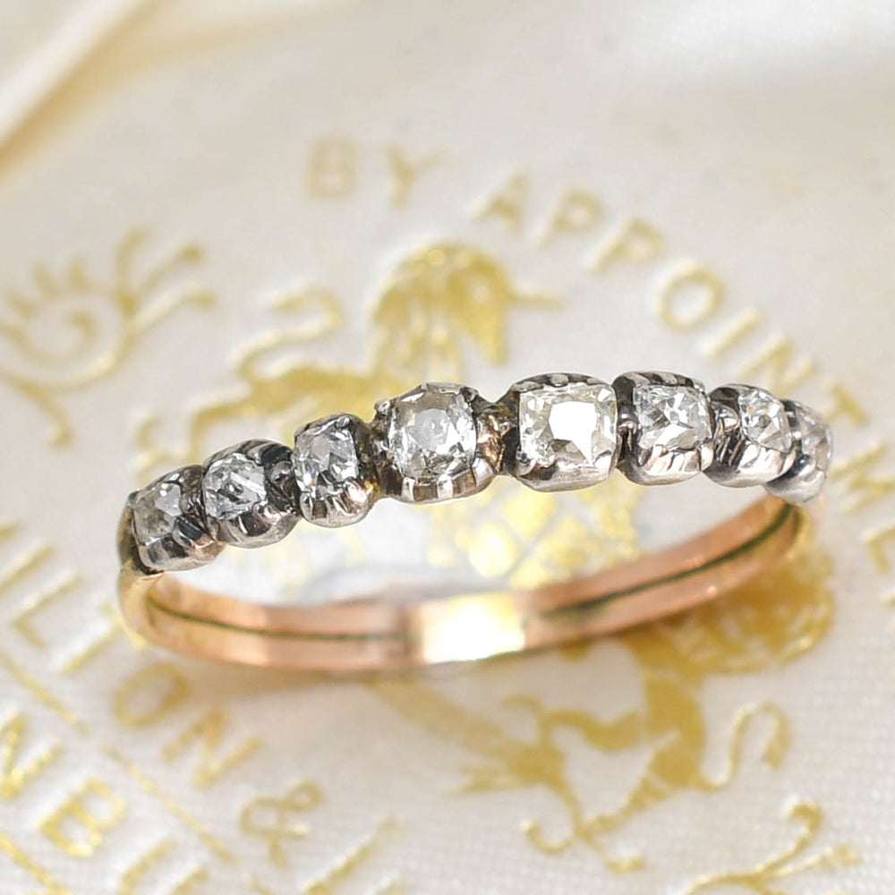 Georgian Diamond Half Hoop Eternity Ring