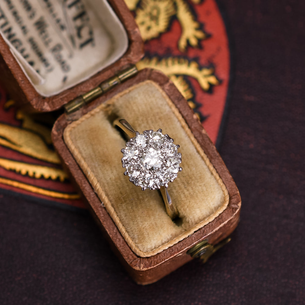 Edwardian Diamond Flower Cluster Ring