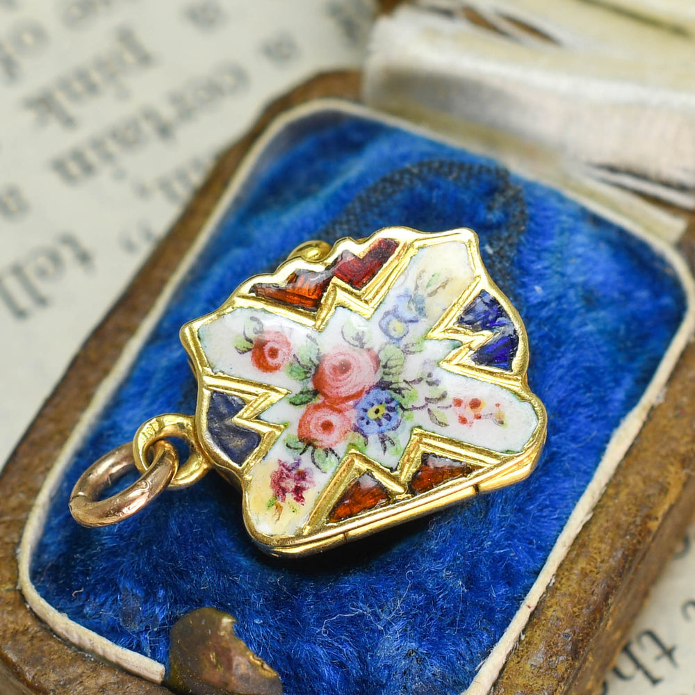 Georgian Enamelled Miniature Purse Locket Charm