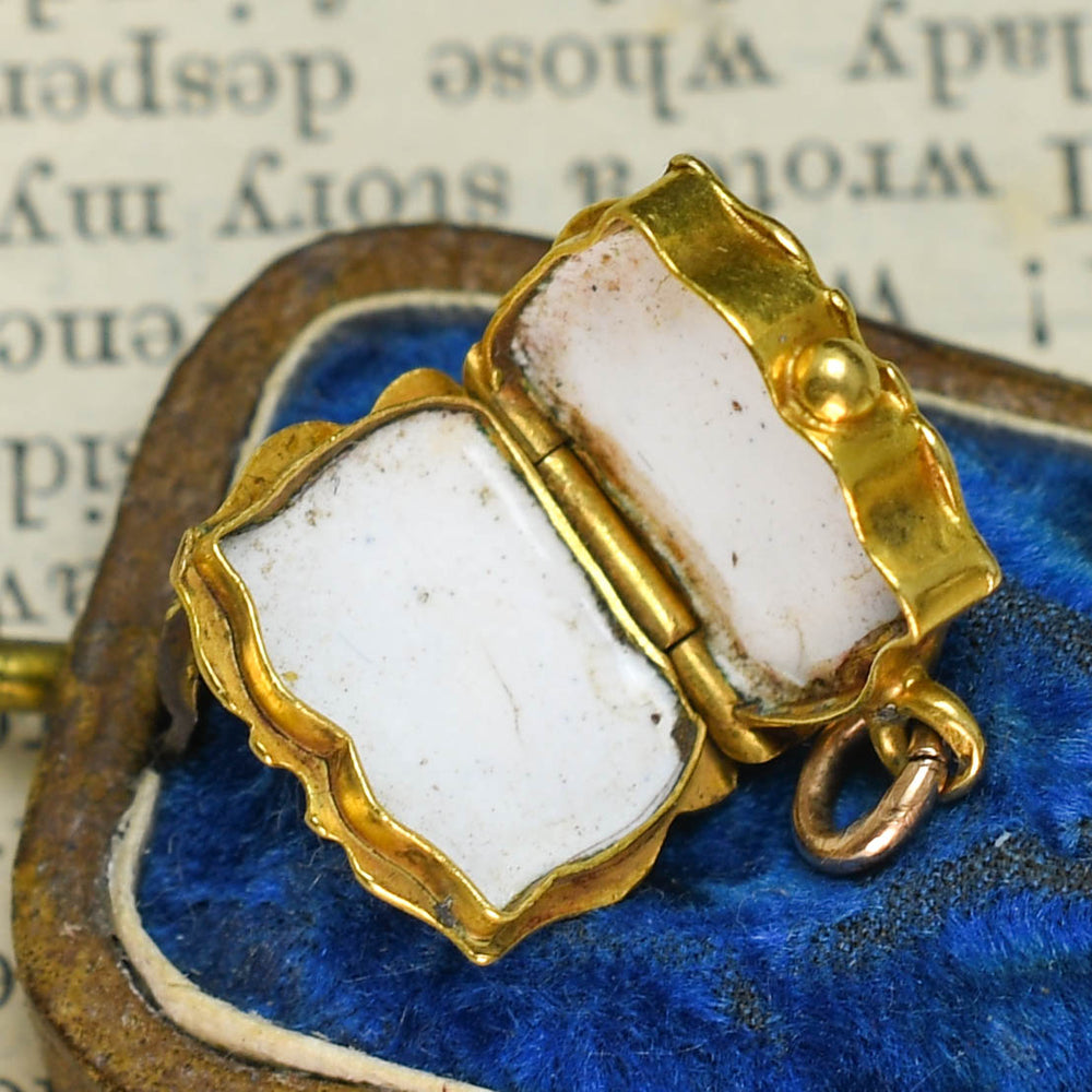 Georgian Enamelled Miniature Purse Locket Charm