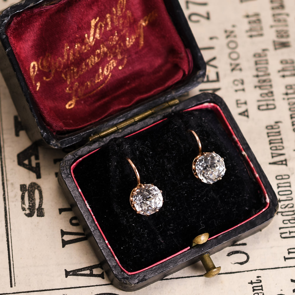 Georgian White Paste Earrings