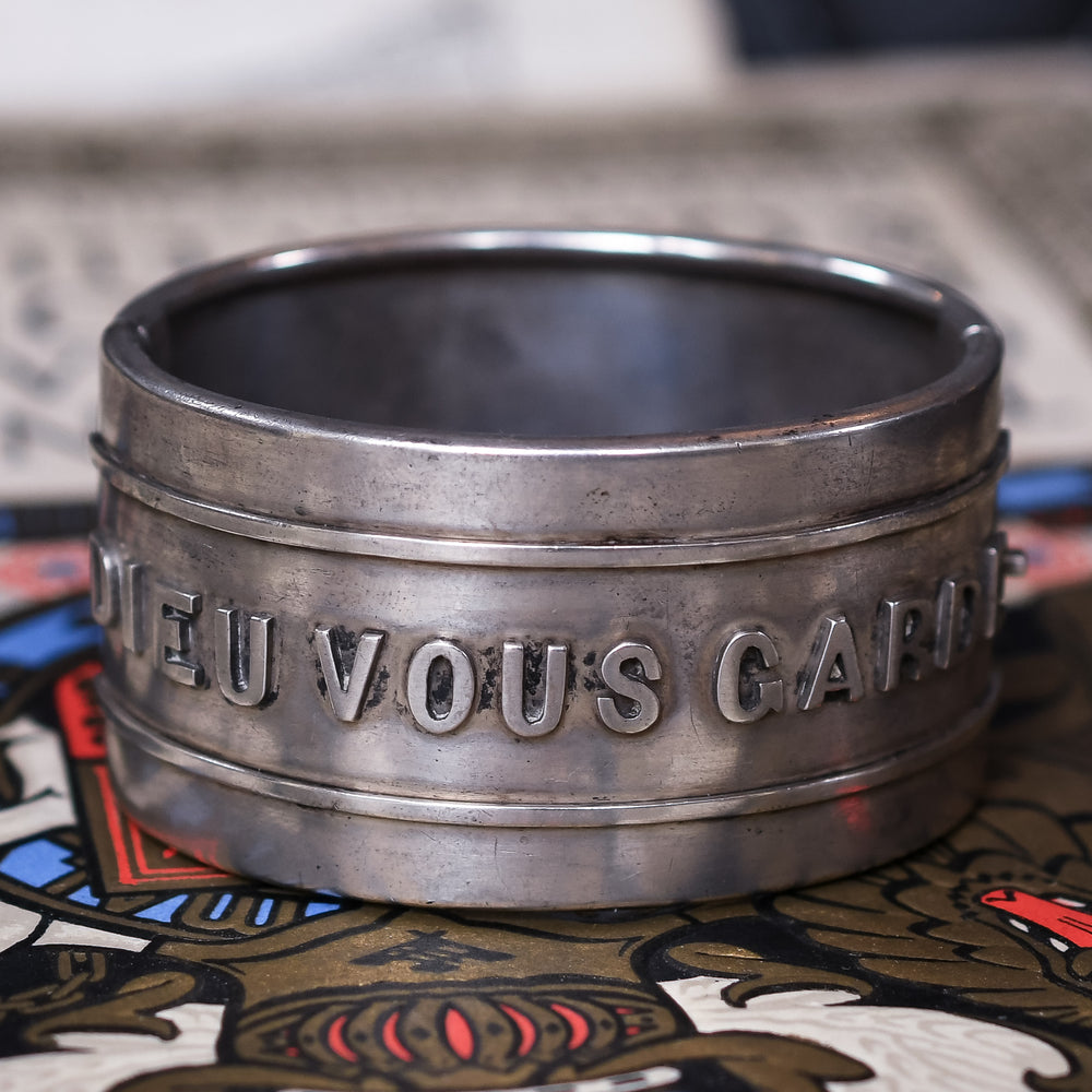 Victorian GOD BLESS YOU Sterling Silver Bangle