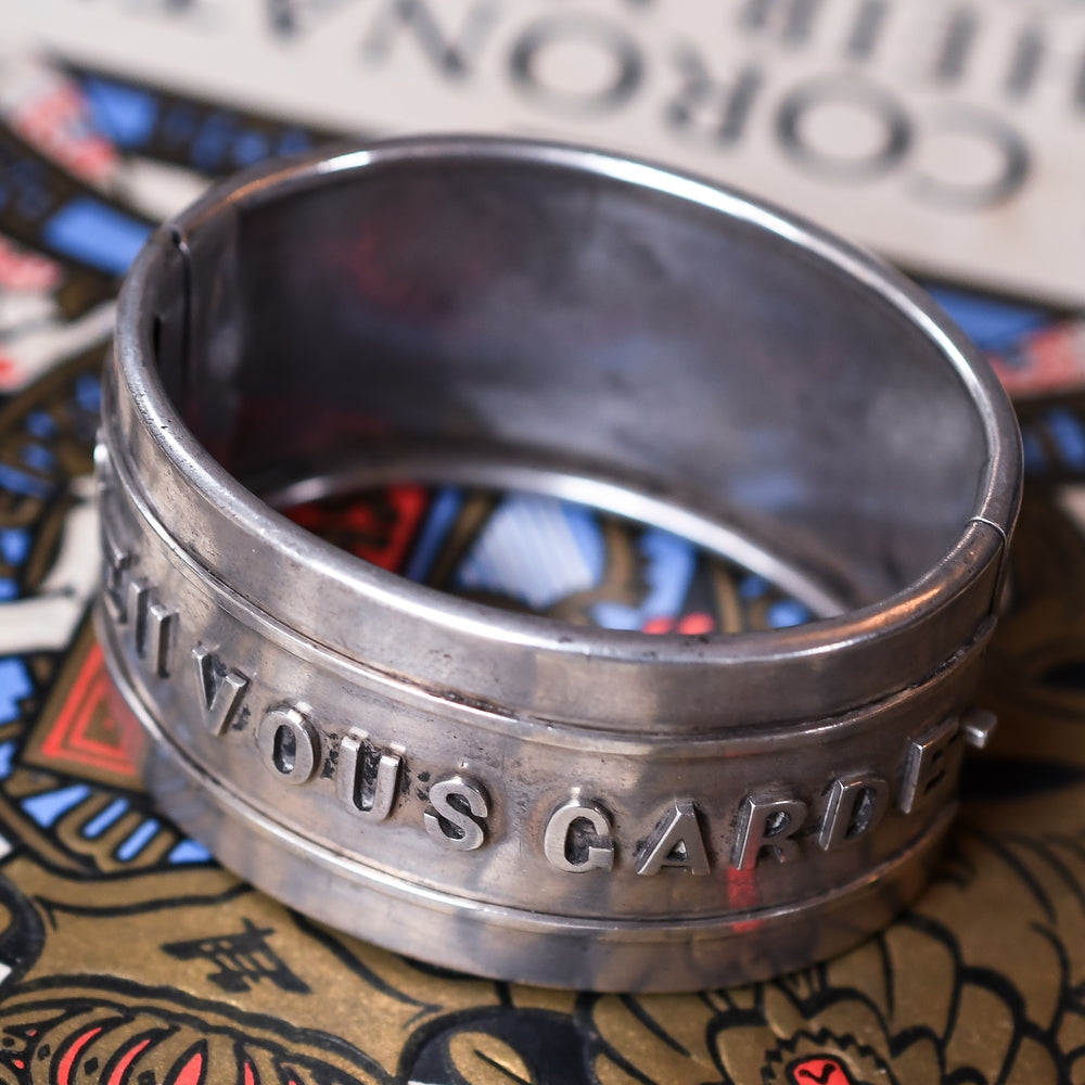 Victorian GOD BLESS YOU Sterling Silver Bangle