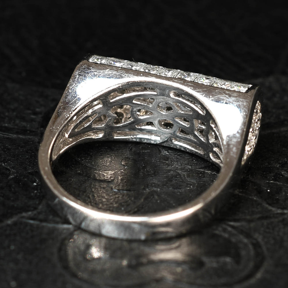Vintage Princess Cut Diamond Bombé Ring