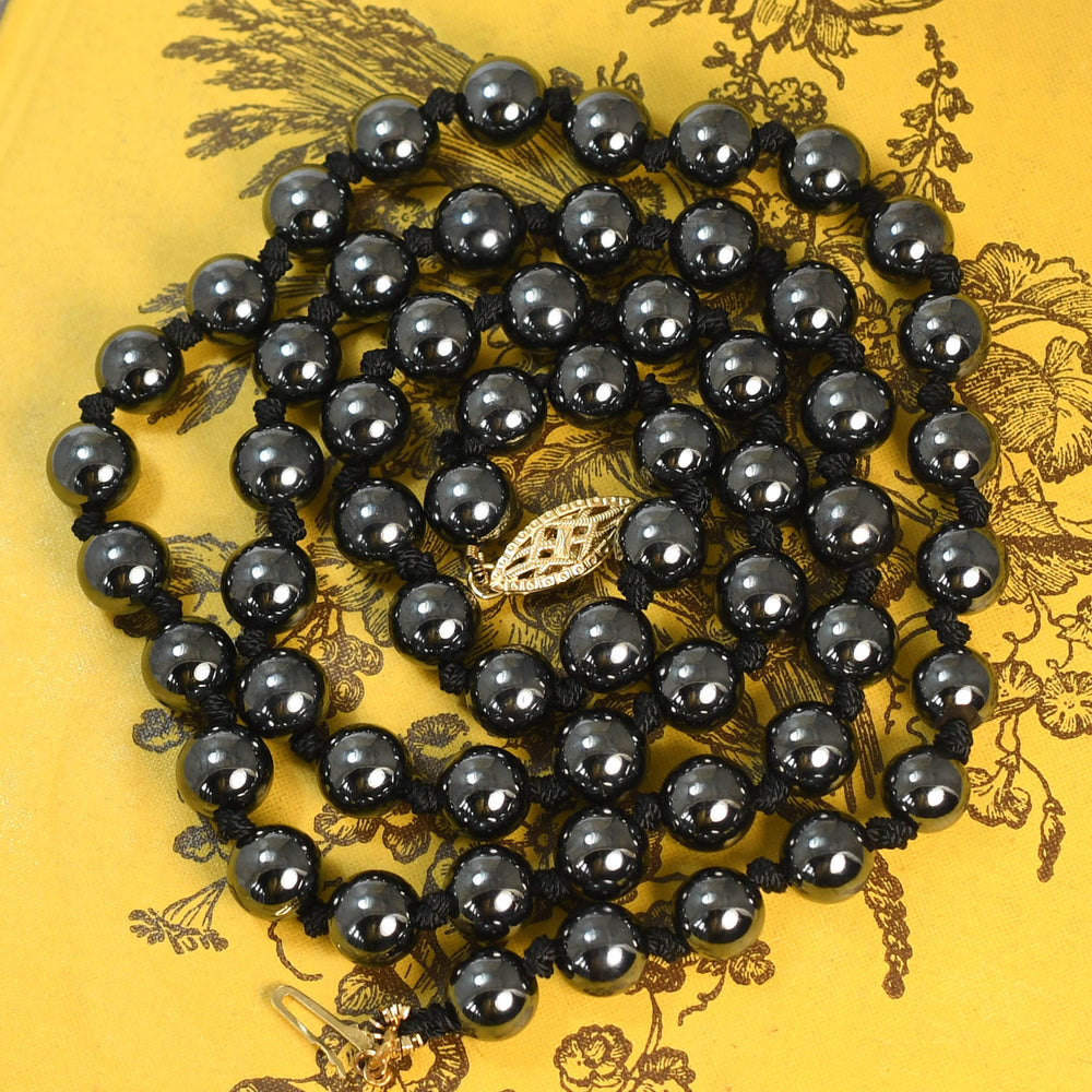 Vintage Hematite Bead Necklace