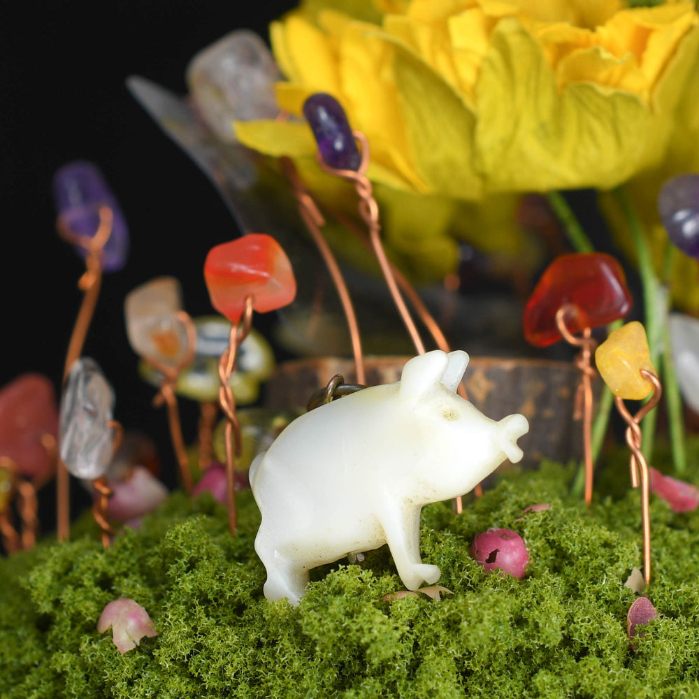 Victorian Mother of Pearl Lucky Pig Charm